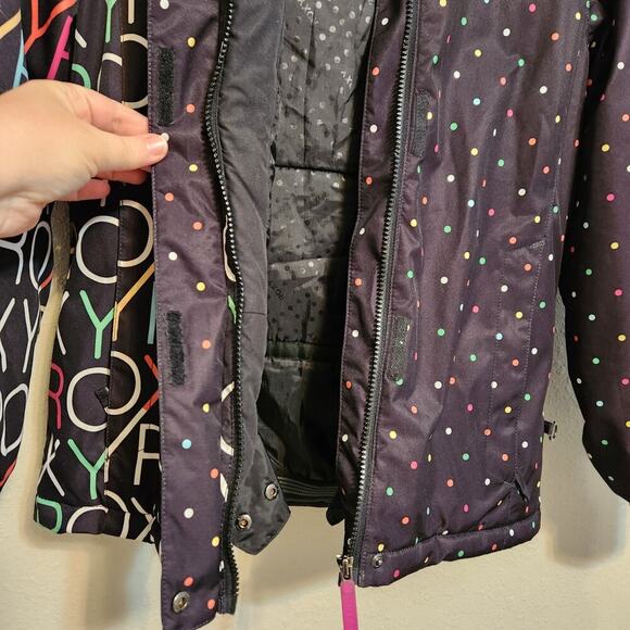 Roxy Girls Black Winter Snow Boarding Coat Size 12 - Picture 10 of 11